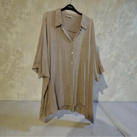 Easel Rayon Button Down Shirt - Picture 2 of 7